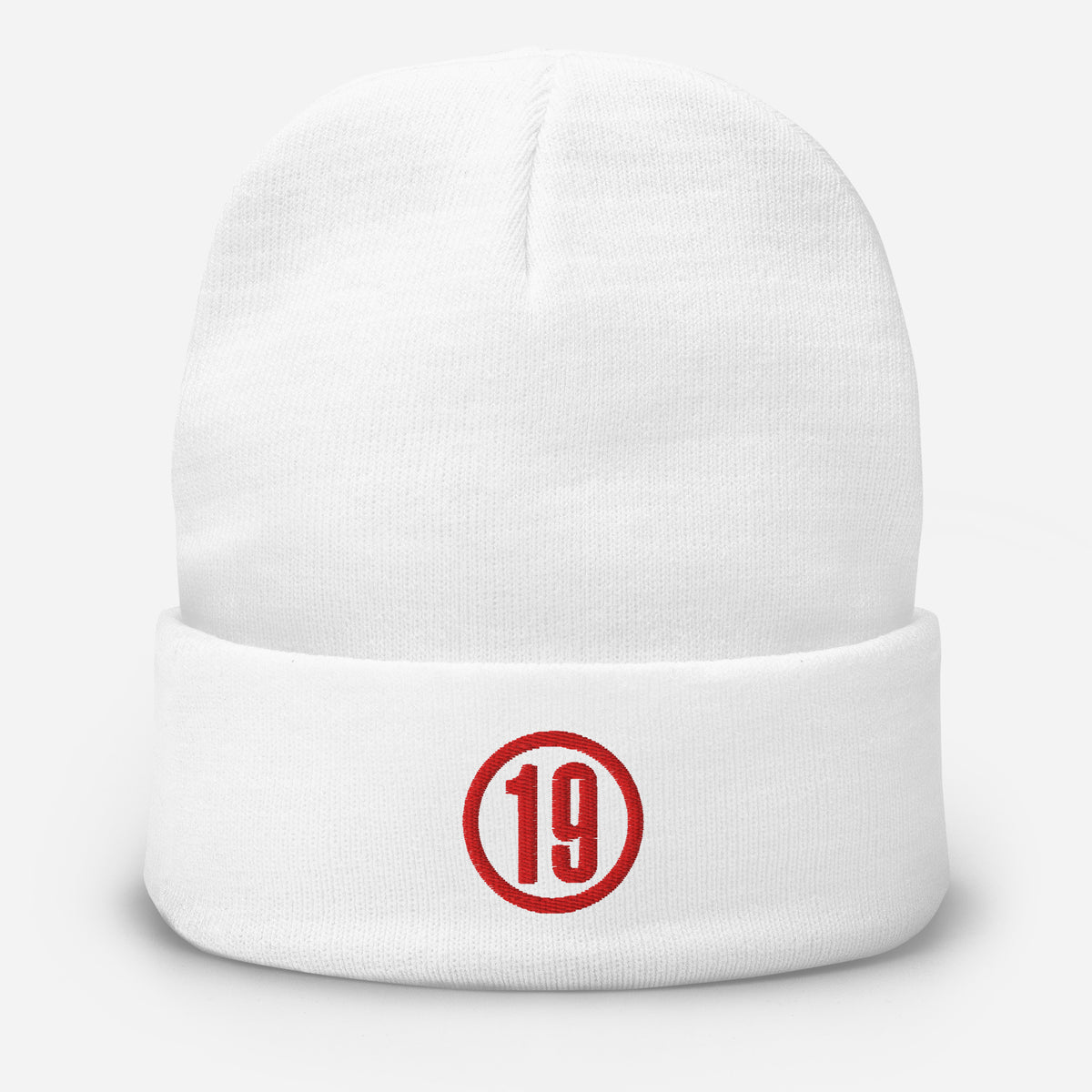 Embroidered Fire Beanie Hat