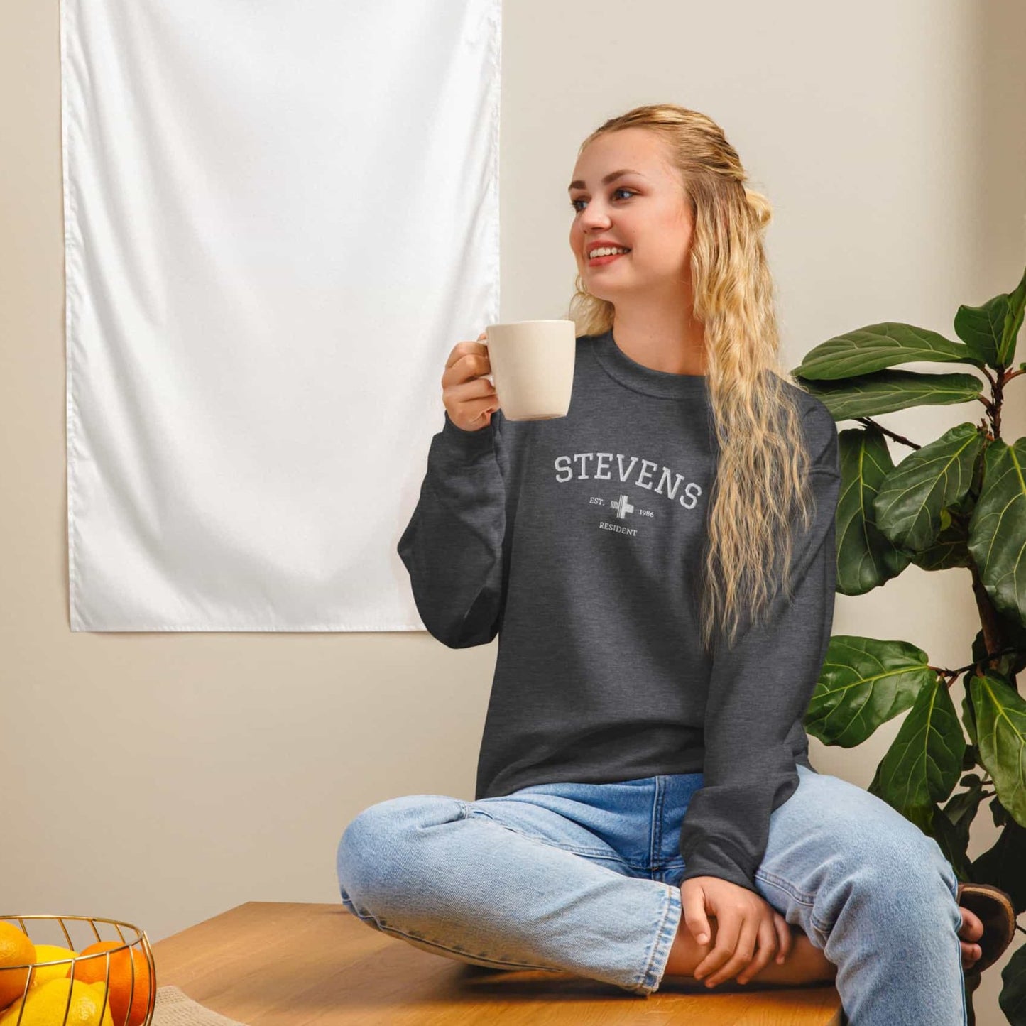 Izzie Stevens Est Embroidered Unisex Sweatshirt