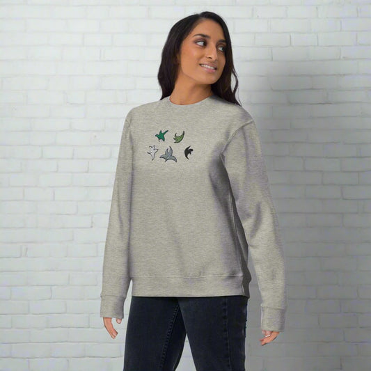 Heartstopper Leaves Aromantic Embroidered Unisex Premium Sweatshirt