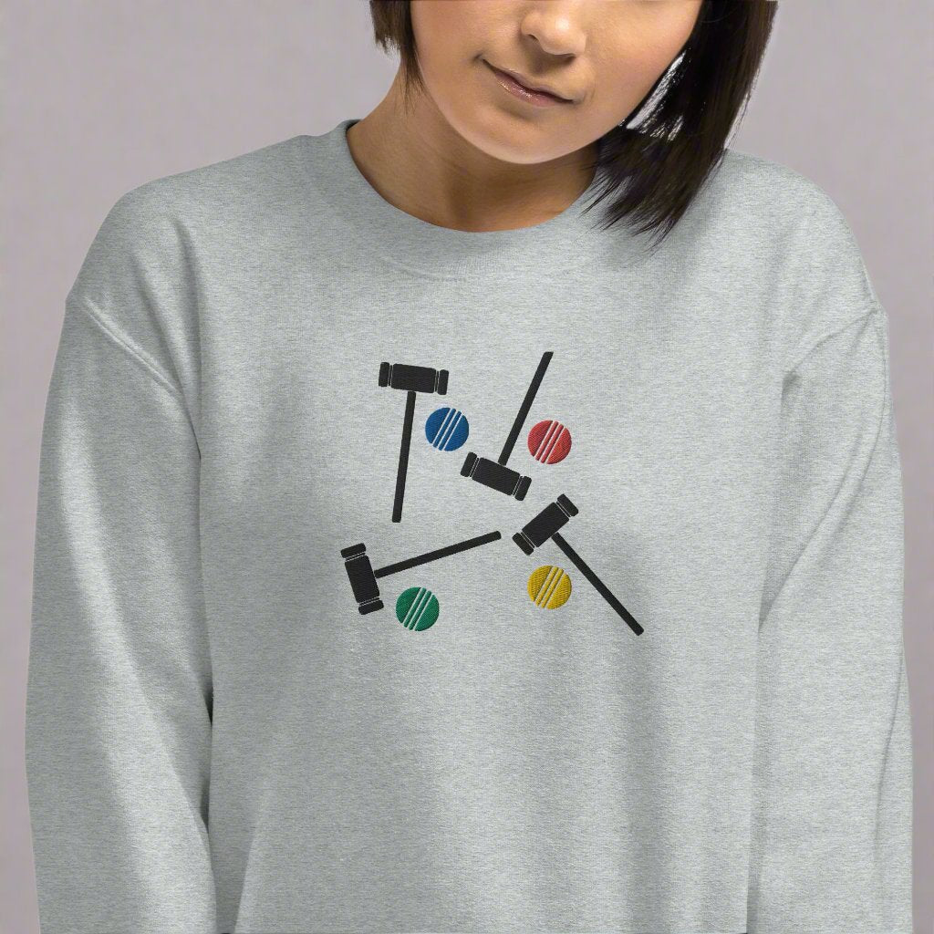 Heathers Croquet Set Embroidered Unisex Sweatshirt