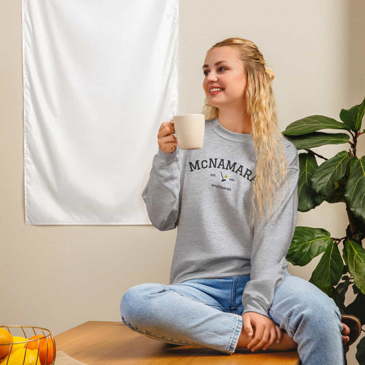 Heather McNamara Est Embroidered Unisex Sweatshirt With Sleeve Design