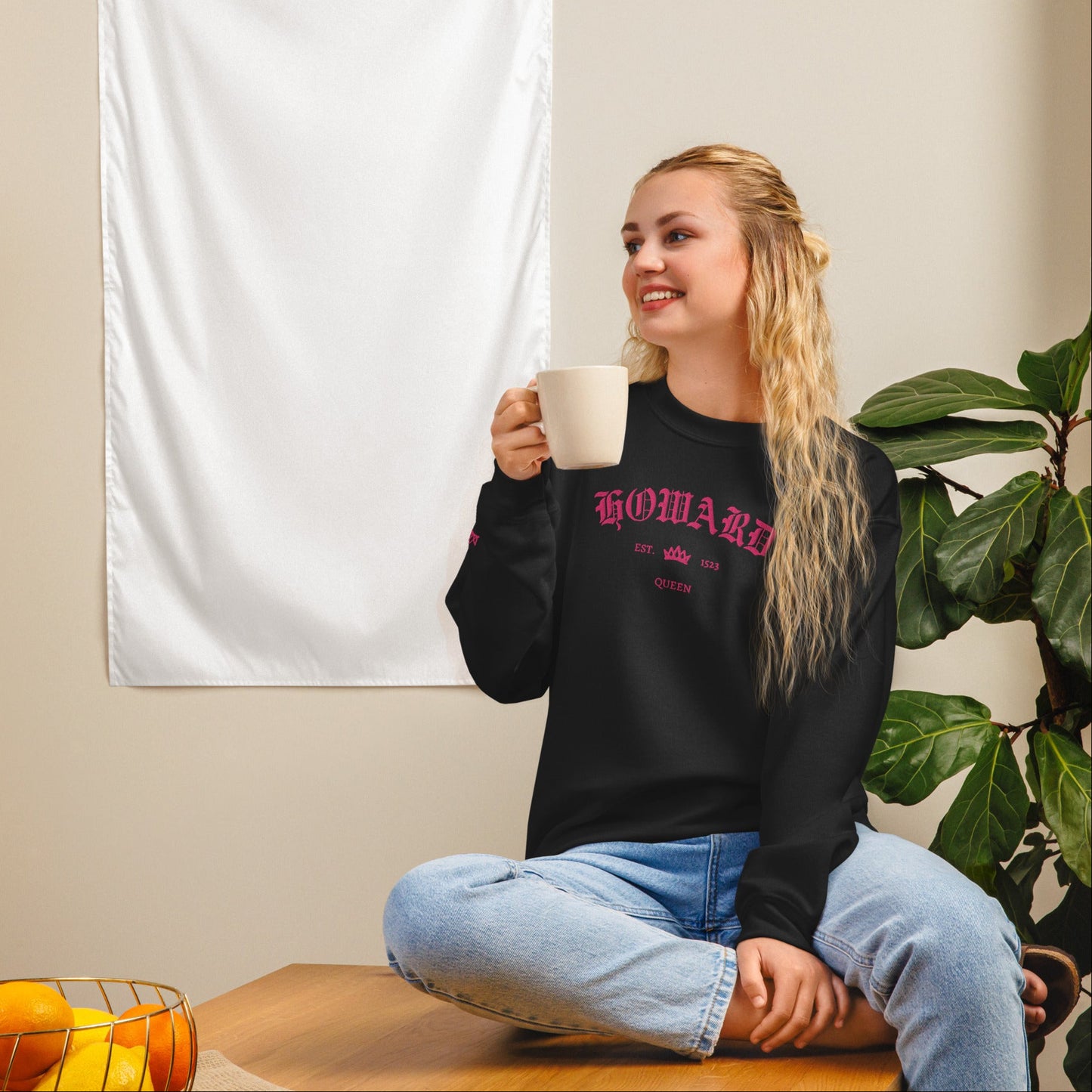 Queens Est Embroidered Sweatshirt With Sleeve Design | Six the Musical