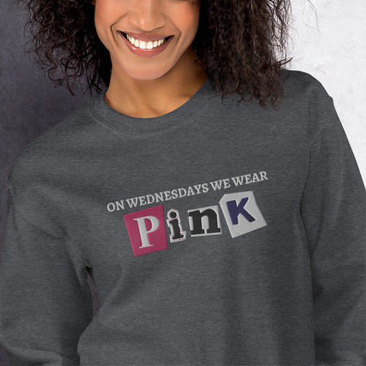 Mean Girls Karen Smith Pink Wednesdays Embroidered Unisex Sweatshirt