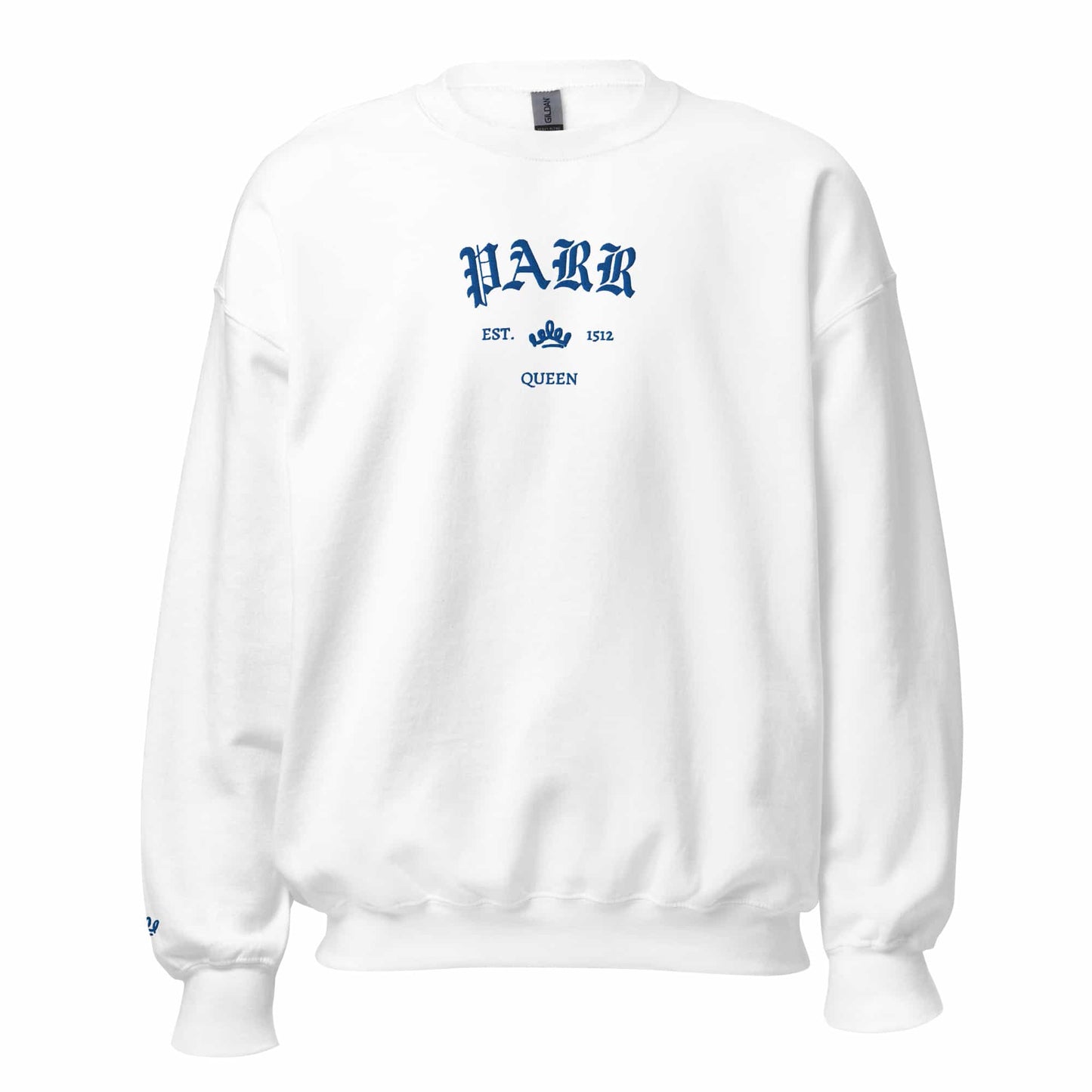 Queens Est Embroidered Sweatshirt With Sleeve Design | Six the Musical