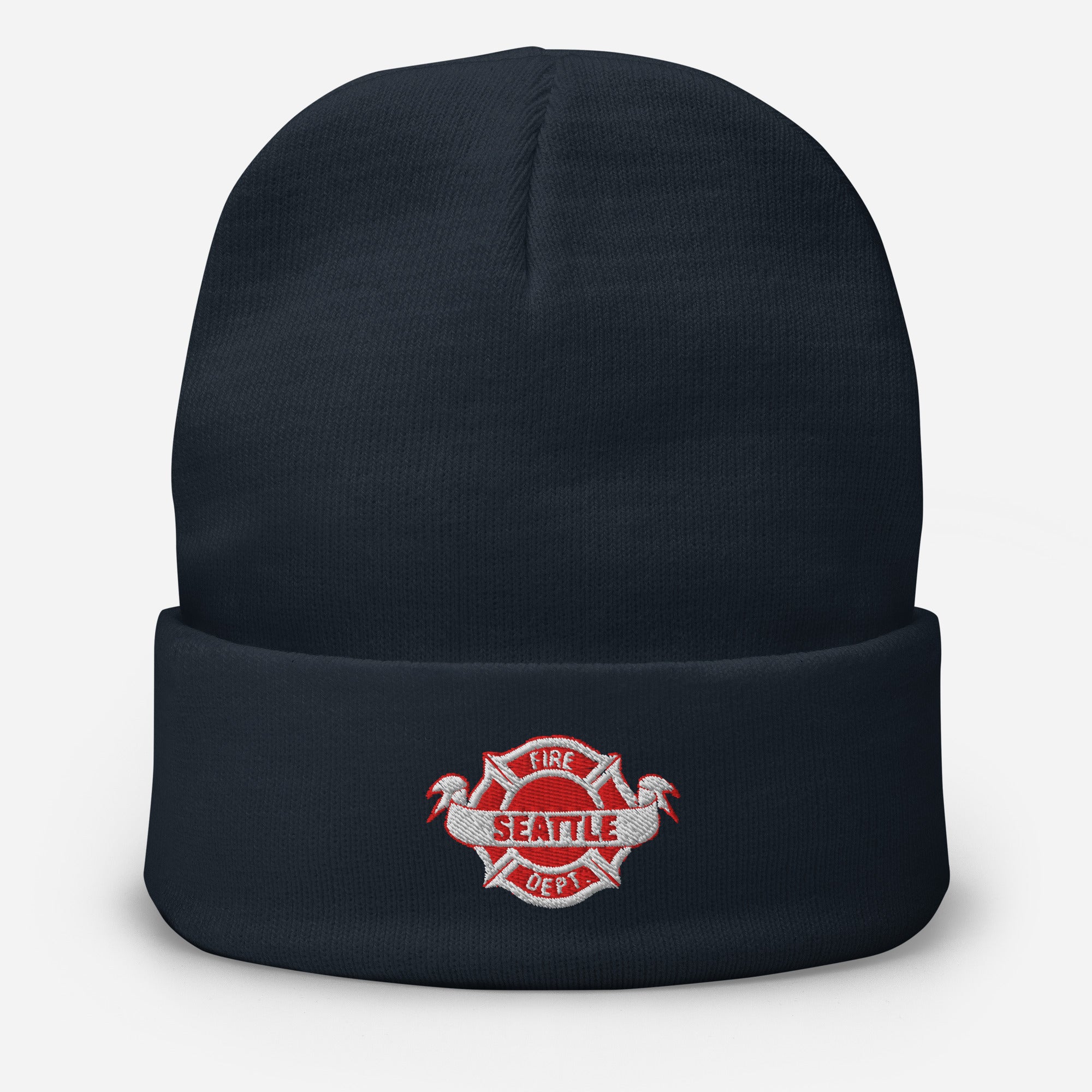 Embroidered Fire Beanie Hat