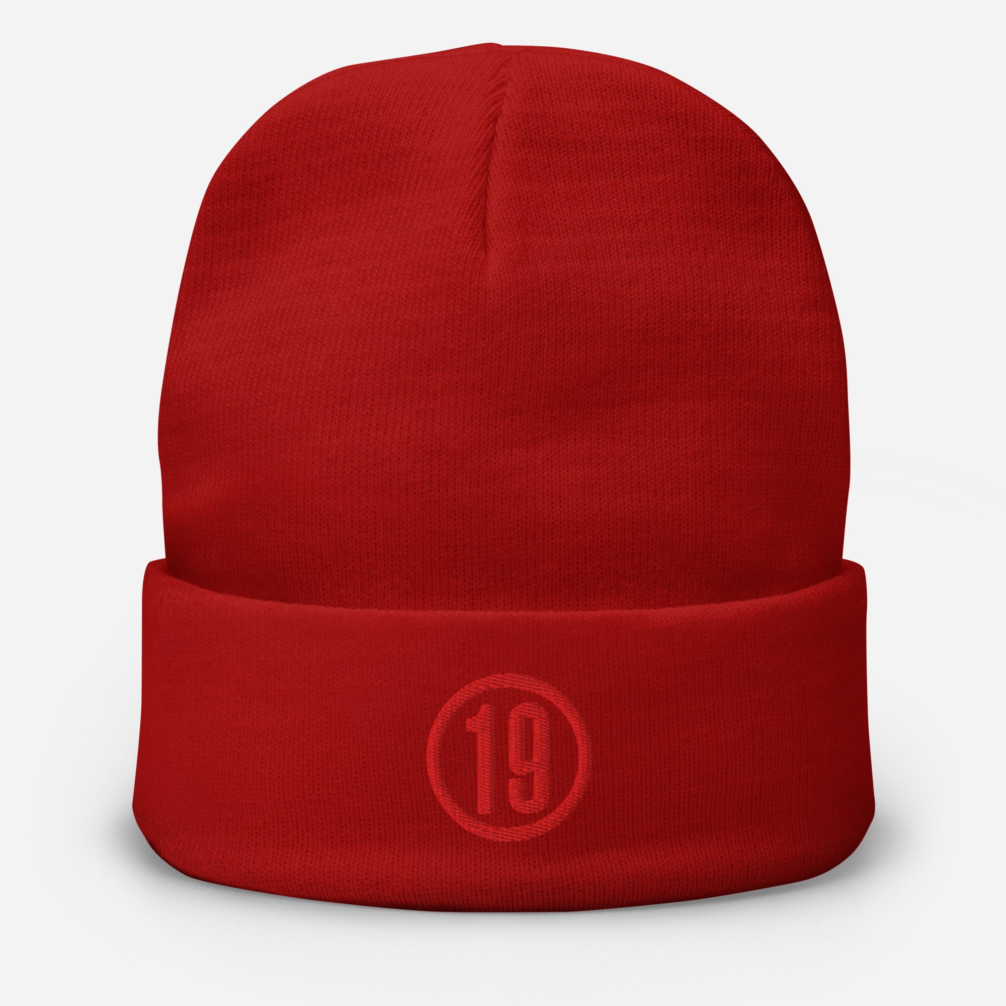 Embroidered Fire Beanie Hat