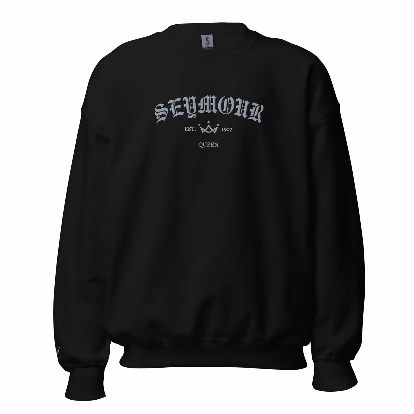 Queens Est Embroidered Sweatshirt With Sleeve Design | Six the Musical