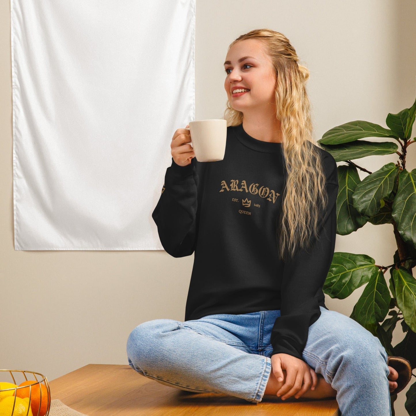 Aragon Est Embroidered Unisex Sweatshirt With Sleeve Design