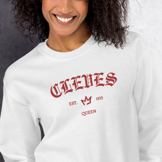 Cleves Est Embroidered Unisex Sweatshirt With Sleeve Design