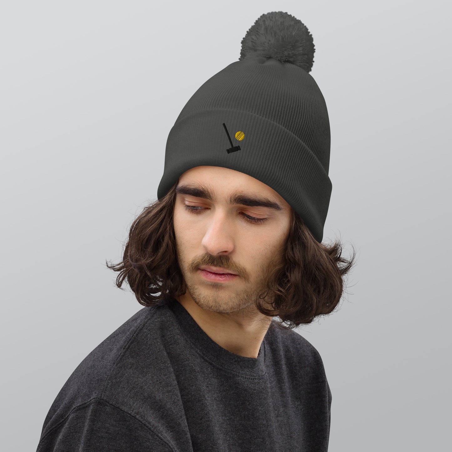 Heathers Heather McNamara Embroidered Pom Pom Beanie
