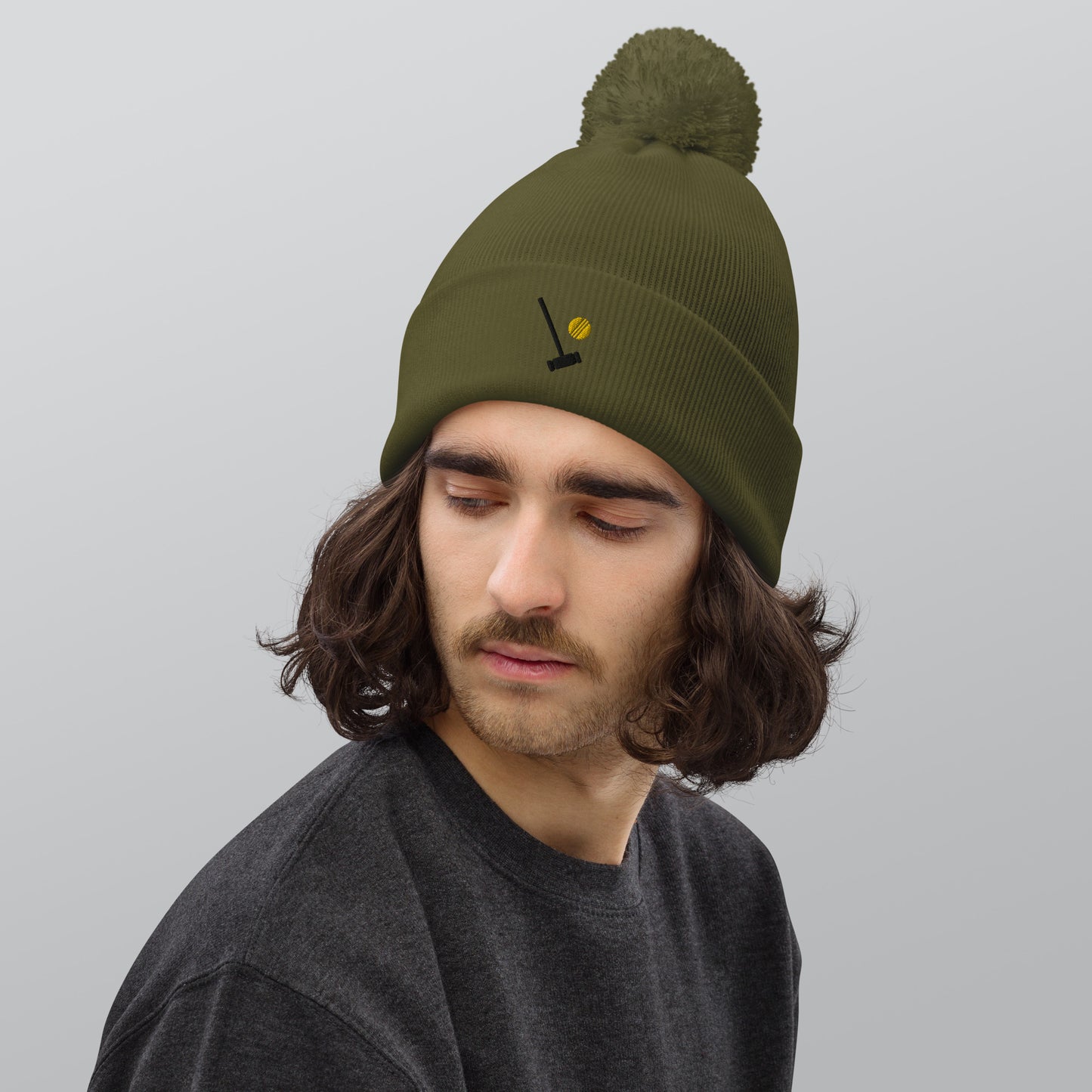 Heathers Heather McNamara Embroidered Pom Pom Beanie