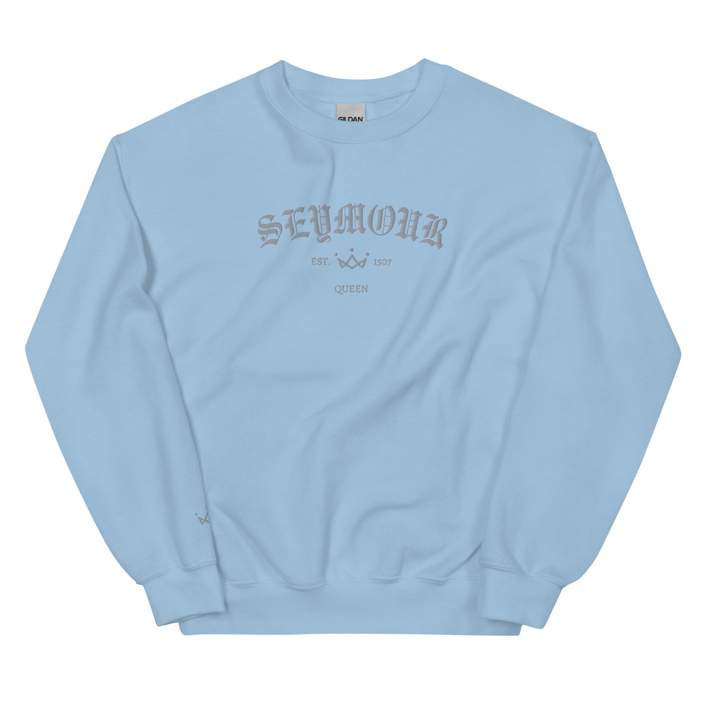 Seymour Est Embroidered Unisex Sweatshirt With Sleeve Design