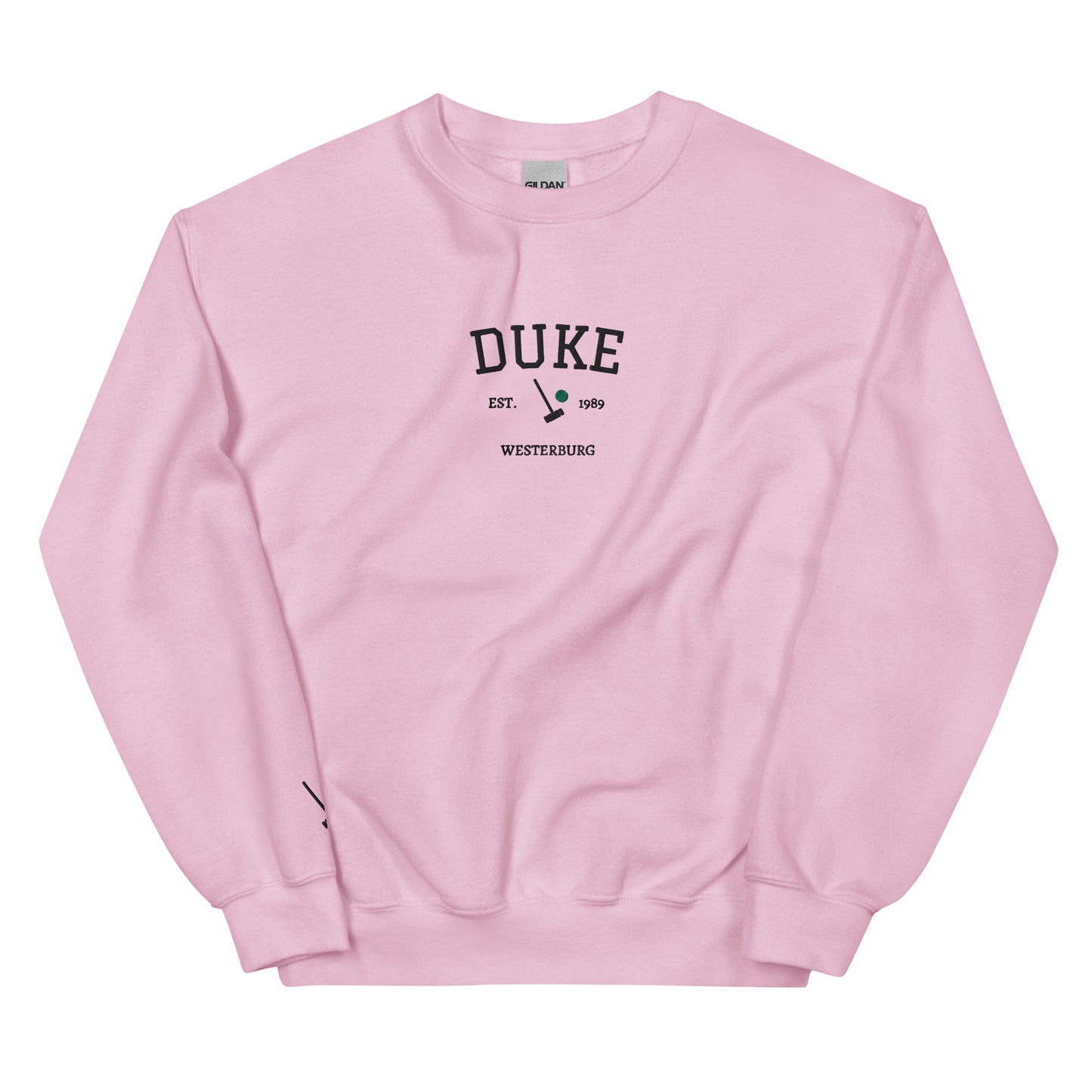 Heather Duke Est Embroidered Unisex Sweatshirt With Sleeve Design