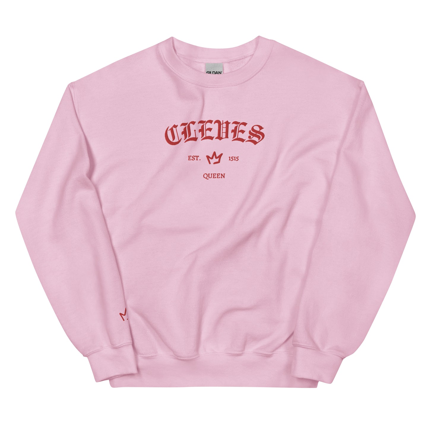 Cleves Est Embroidered Unisex Sweatshirt With Sleeve Design