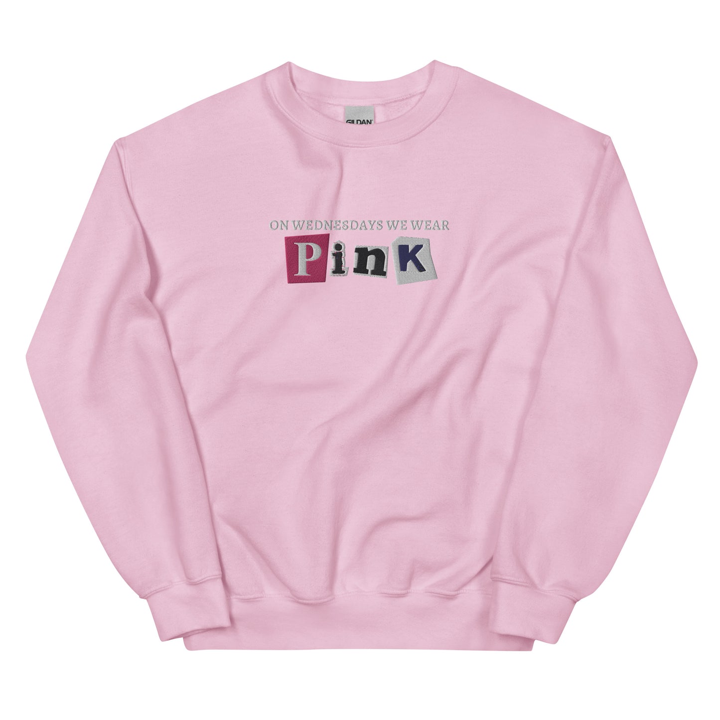 Mean Girls Karen Smith Pink Wednesdays Embroidered Unisex Sweatshirt