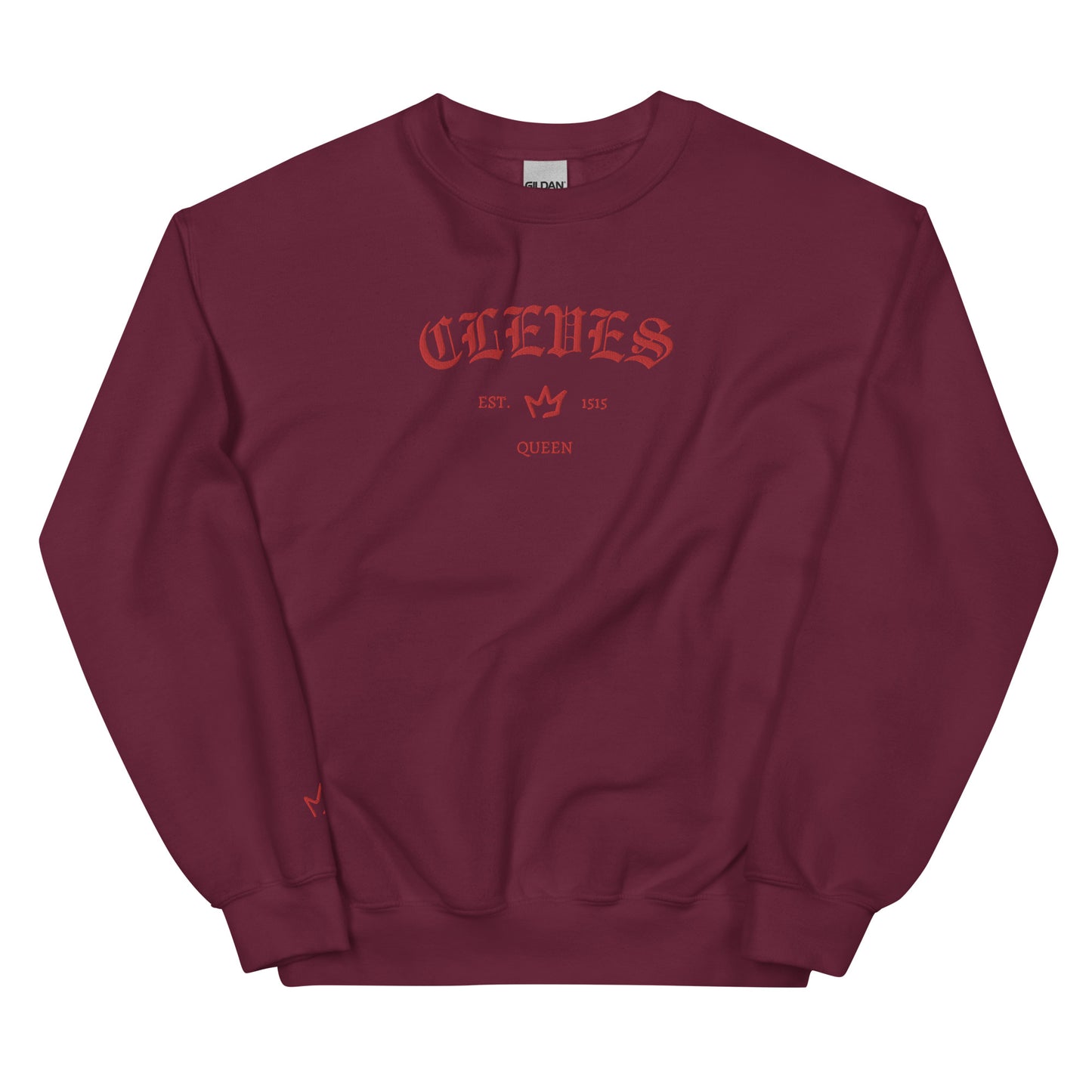 Cleves Est Embroidered Unisex Sweatshirt With Sleeve Design