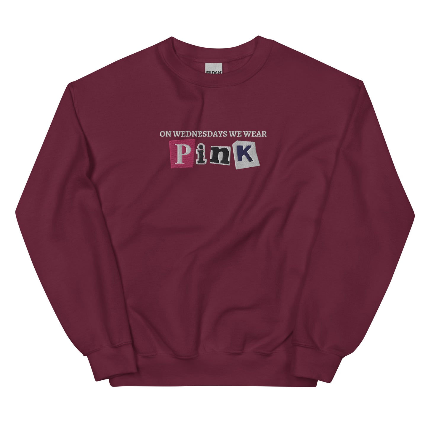 Mean Girls Karen Smith Pink Wednesdays Embroidered Unisex Sweatshirt