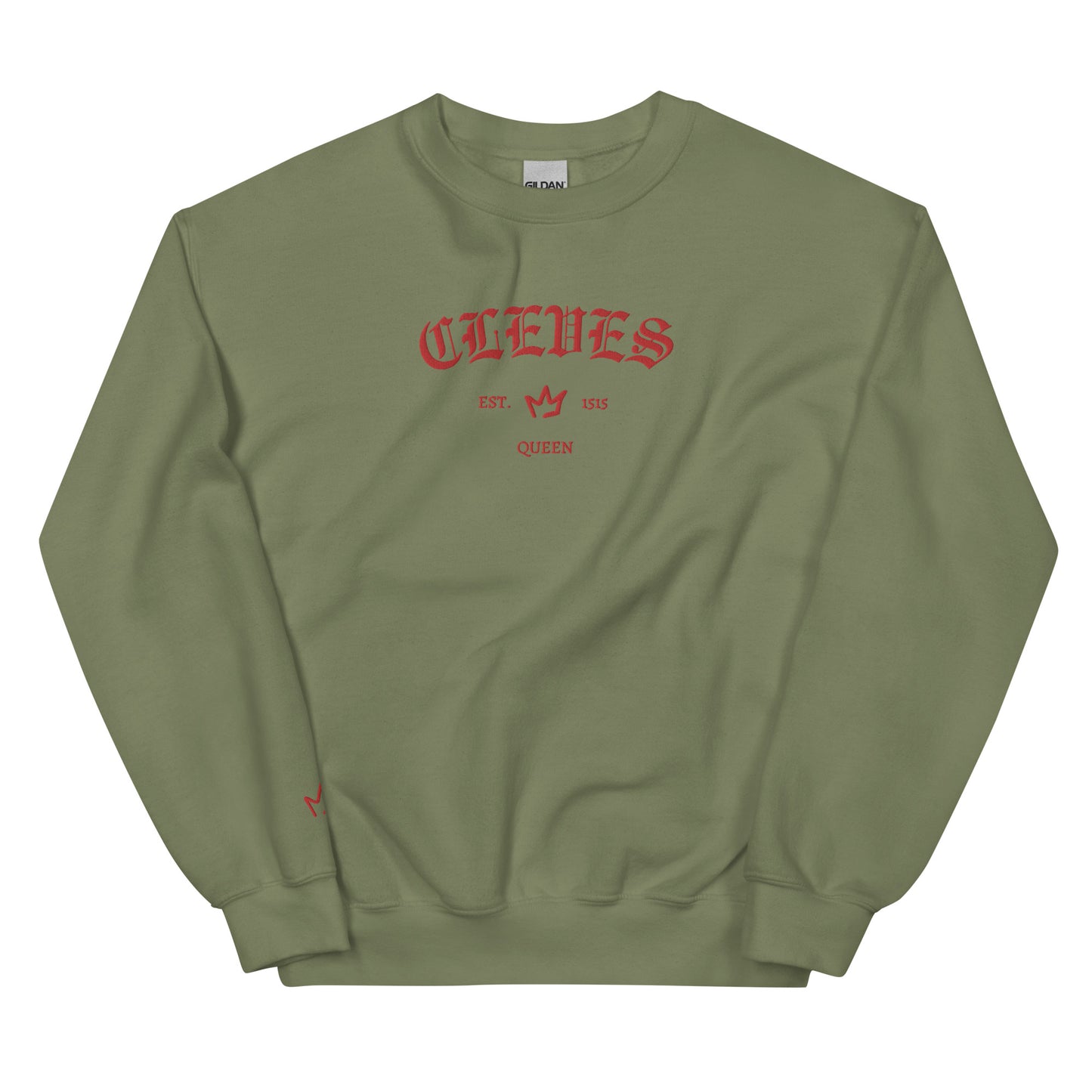 Cleves Est Embroidered Unisex Sweatshirt With Sleeve Design