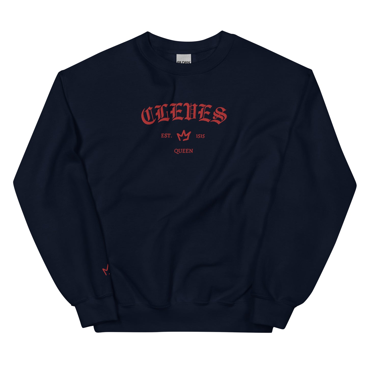 Cleves Est Embroidered Unisex Sweatshirt With Sleeve Design