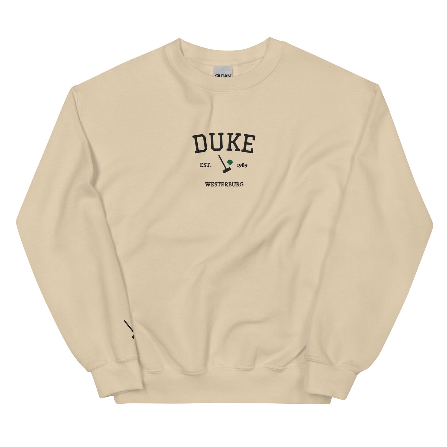 Heather Duke Est Embroidered Unisex Sweatshirt With Sleeve Design