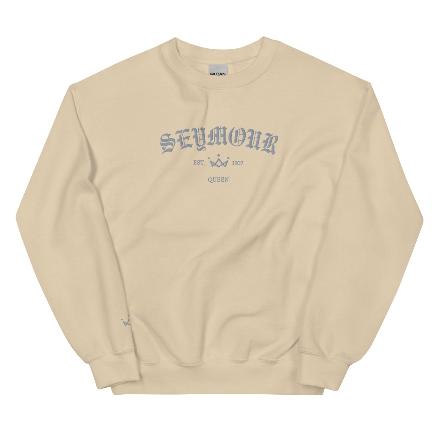 Seymour Est Embroidered Unisex Sweatshirt With Sleeve Design