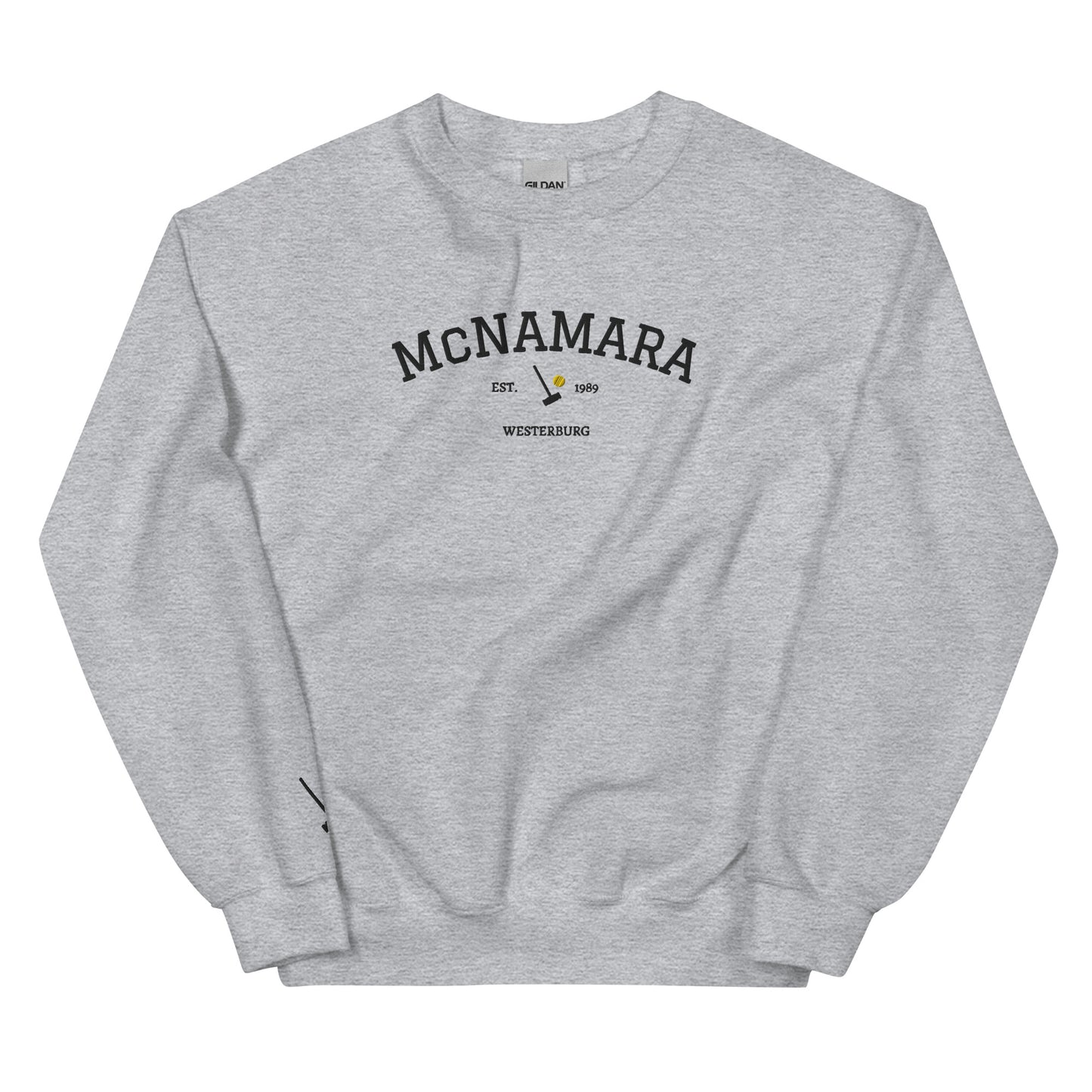 Heather McNamara Est Embroidered Unisex Sweatshirt With Sleeve Design