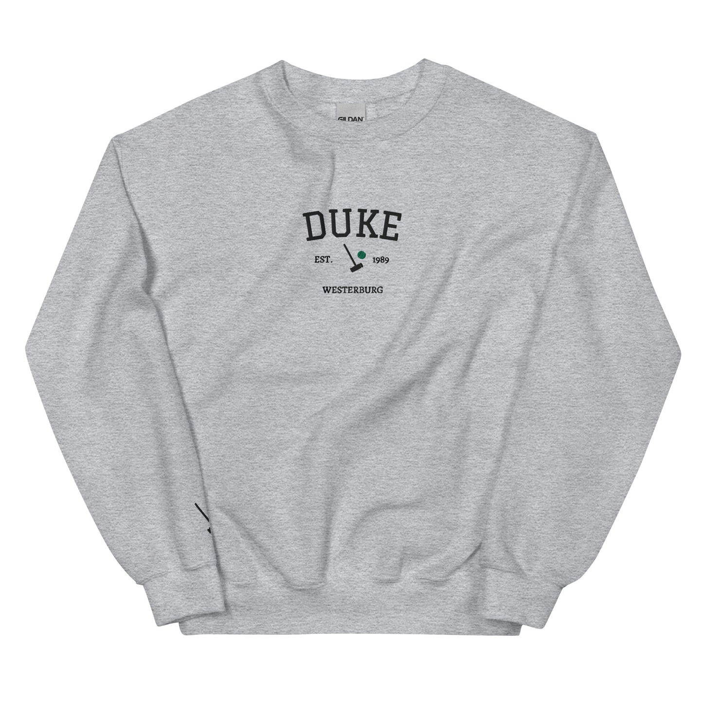 Heather Duke Est Embroidered Unisex Sweatshirt With Sleeve Design