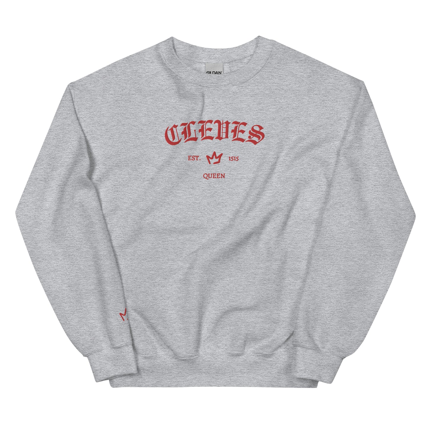 Cleves Est Embroidered Unisex Sweatshirt With Sleeve Design