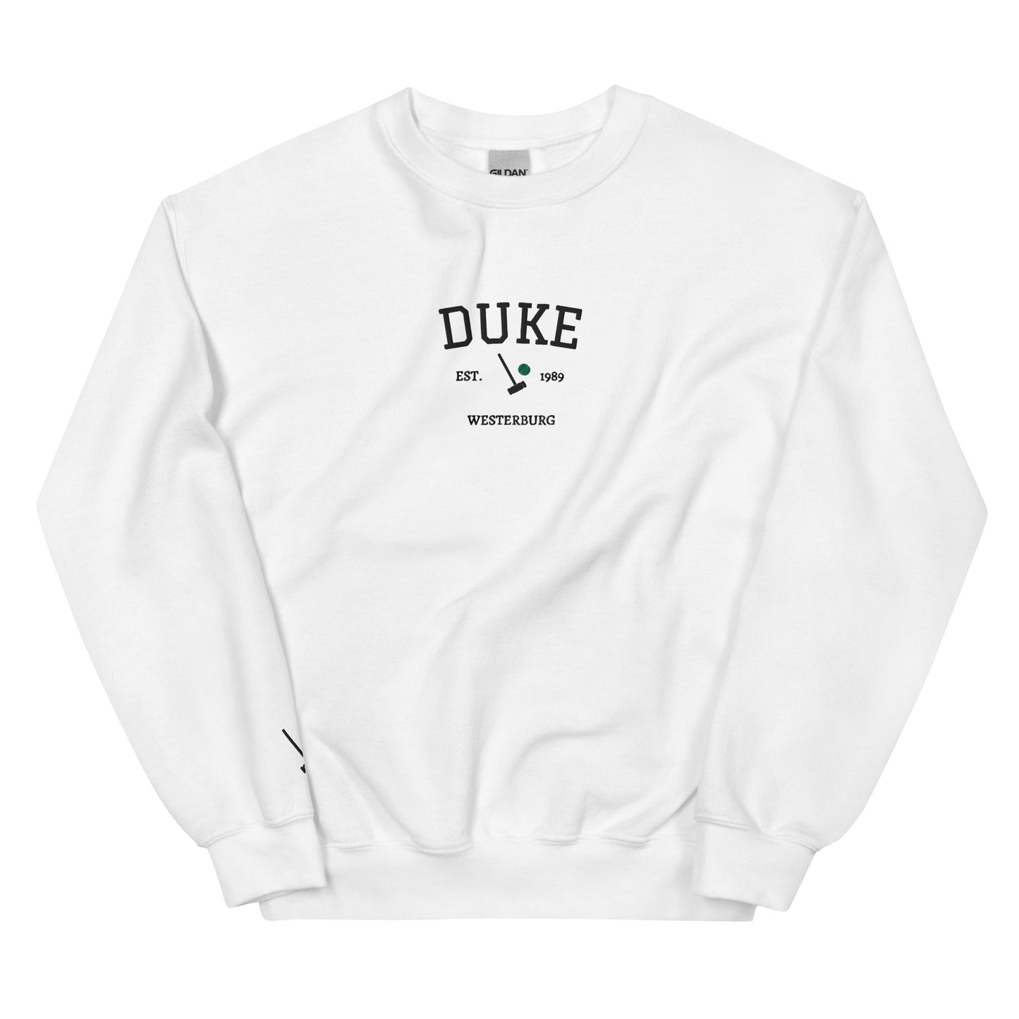 Heather Duke Est Embroidered Unisex Sweatshirt With Sleeve Design