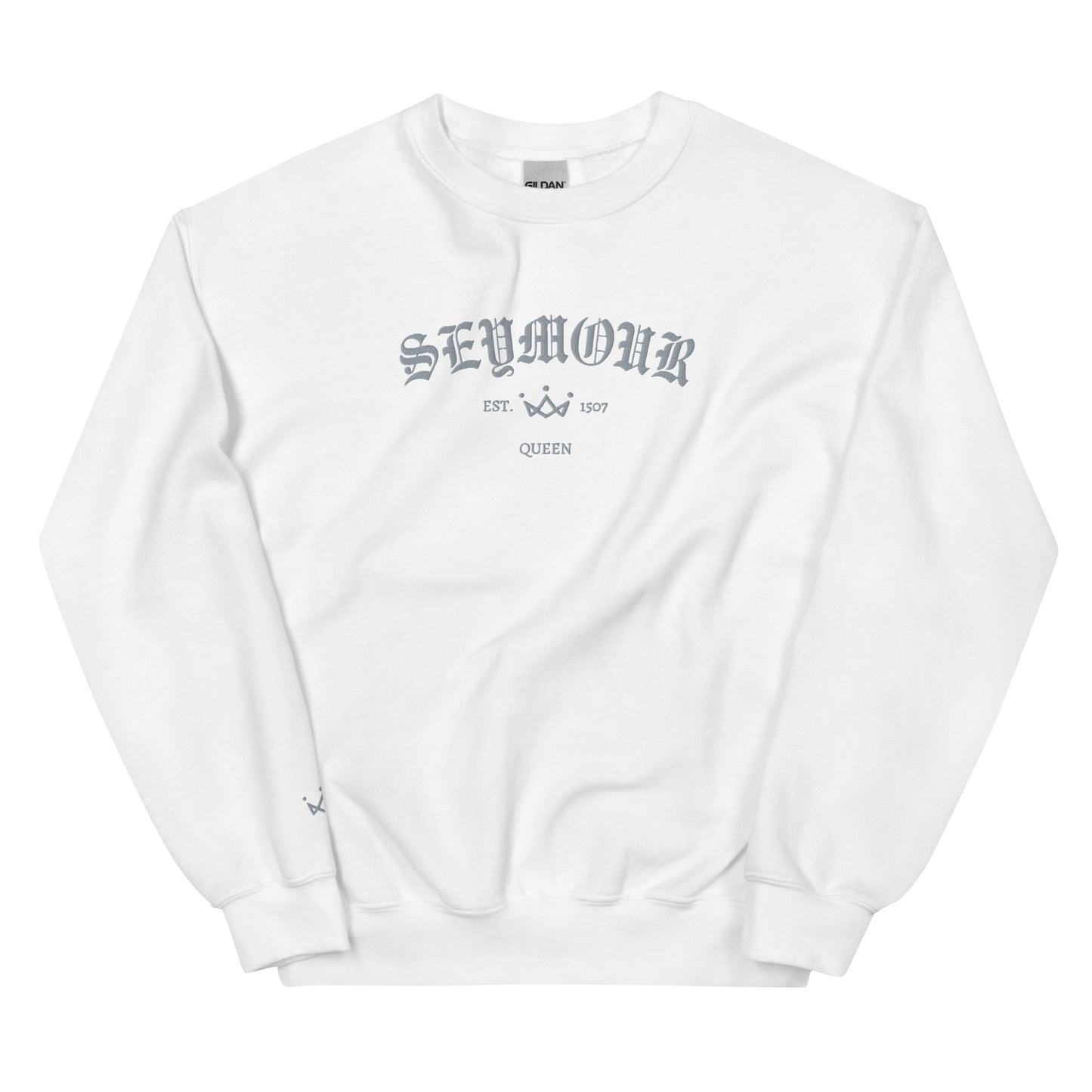 Seymour Est Embroidered Unisex Sweatshirt With Sleeve Design