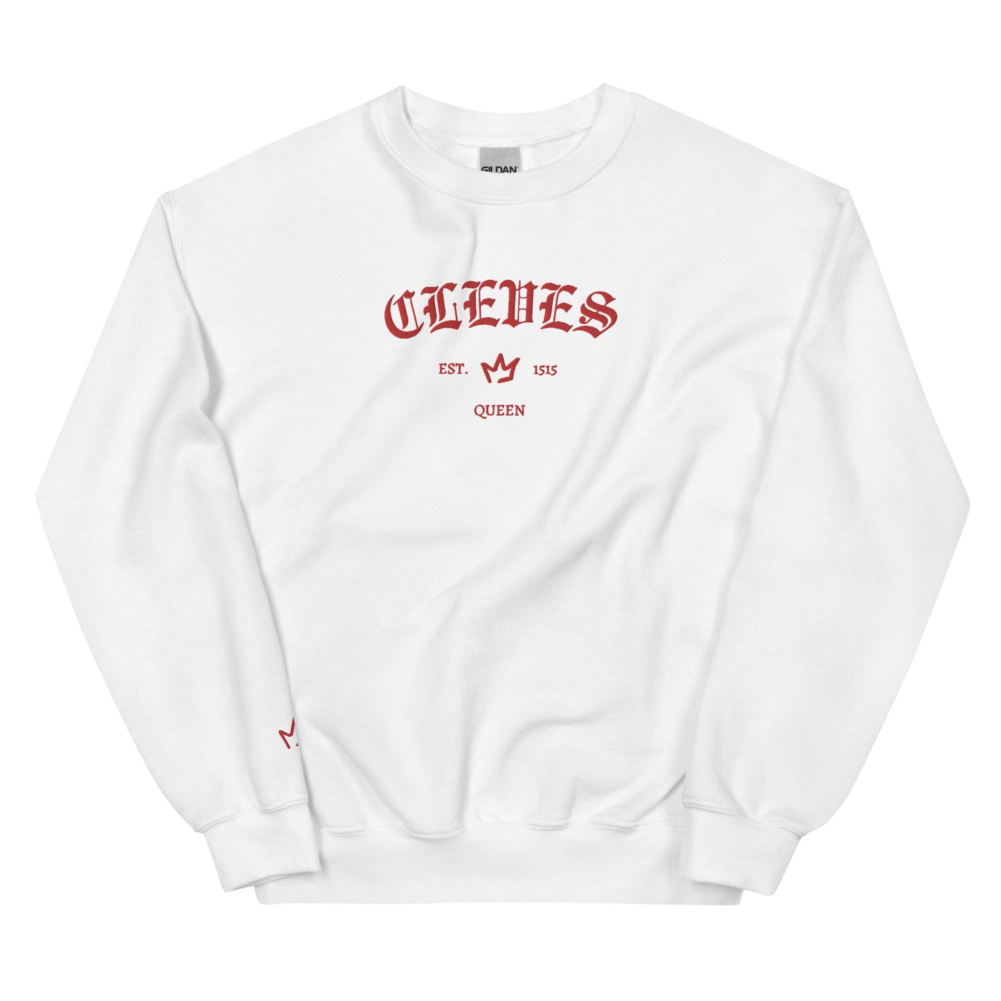 Cleves Est Embroidered Unisex Sweatshirt With Sleeve Design