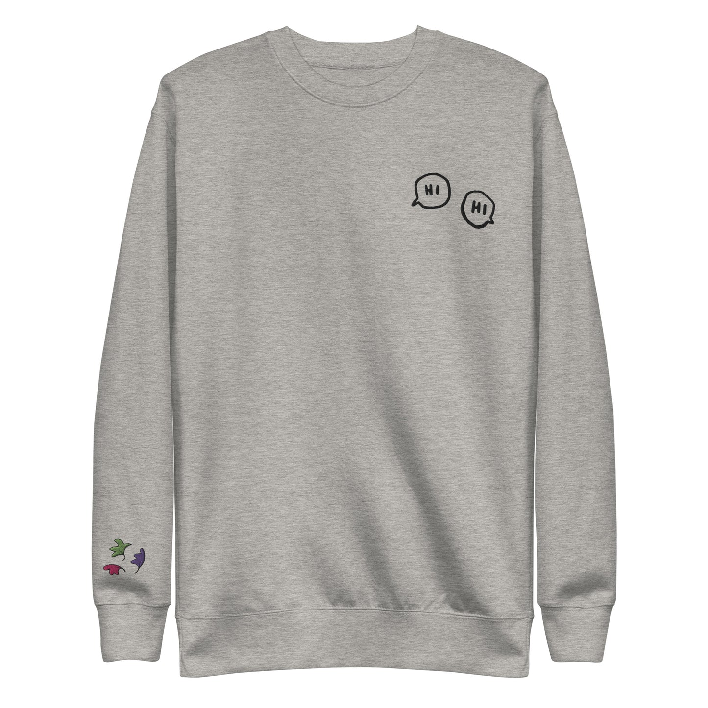 Heartstopper Nick and Charlie Embroidered Hi Hi Unisex Premium Sweatshirt With Sleeve